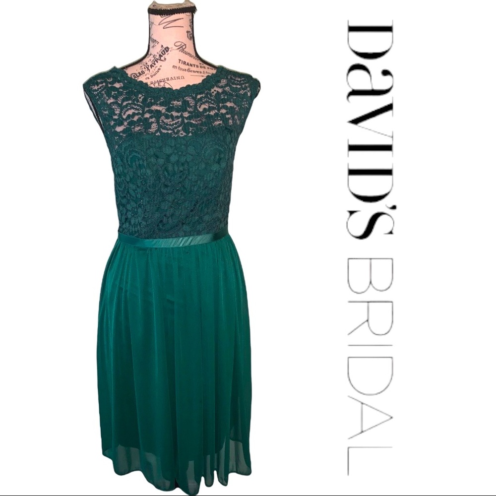 David’s Bridal Ladies Juniper Green Dress, Size 6